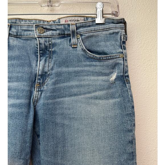 Adriano Goldschmied The Prima Crop Jeans Light Blue Women’s 31 Distressed - Picture 4 of 14